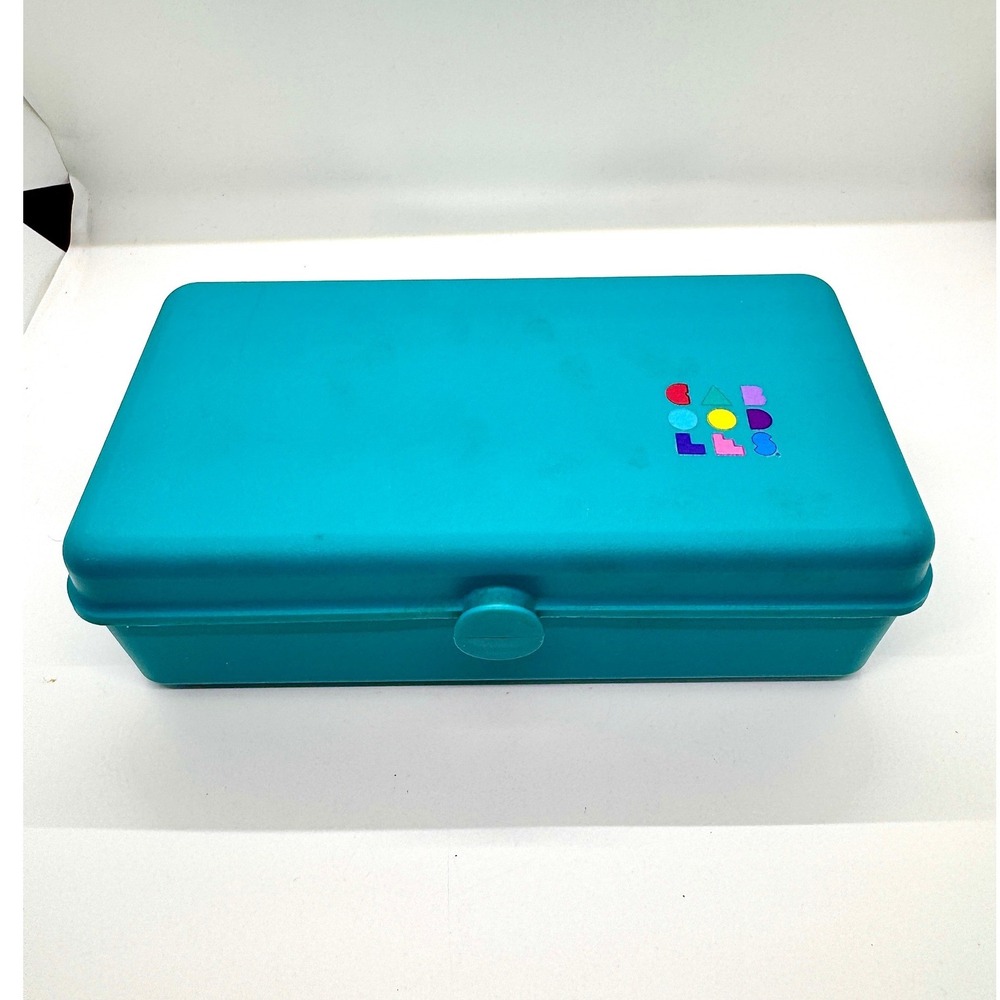 Vintage Caboodles Makeup Case Teal Blue 90s Retro Y2K Organizer Mirror 290702
